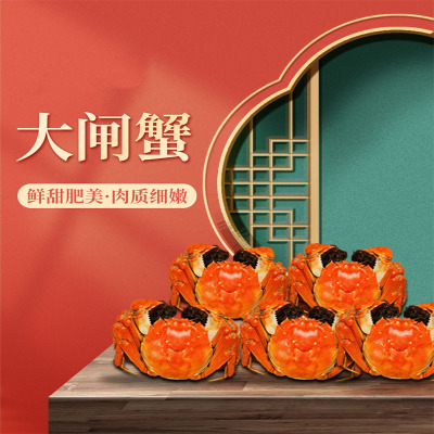 [活蟹]五个农民 南京高淳固城湖精品大闸蟹 公4两母3两 5对10只