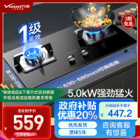 万和 一级能效 燃气灶5.0KW大火力嵌入式台式两用灶具家用双灶天然气 钢化玻璃 全进风 JZT-B7L51