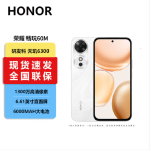 荣耀畅玩60m 玉龙雪 12GB+256GB 5G手机 6000mAh长续航 5G全网双卡手机
