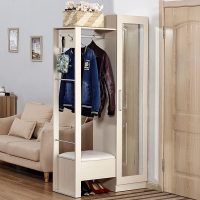 简约现代厅柜客厅隔断玄关柜多功能鞋柜带衣架穿衣镜衣帽柜