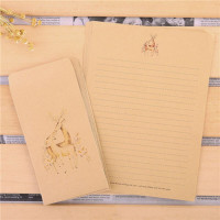 林檎情书信纸套装情人节手绘小鹿欧式复古古风小清新信封信纸套装唯美表白情书信笺生日送女友送女朋友老婆生日礼物送女朋友老婆情