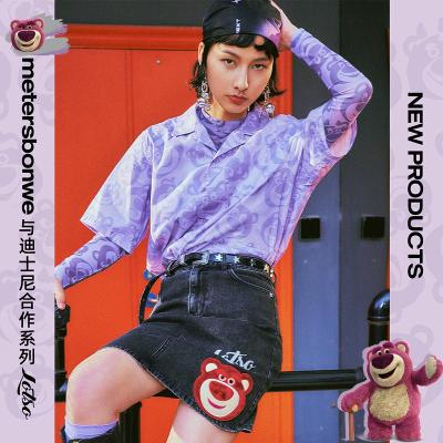 [1件5折价:95]美特斯邦威女MTEE草莓熊染整短袖衬衫