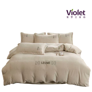 紫罗兰牛奶绒刺绣四件套 款号:VDZLPSS13768