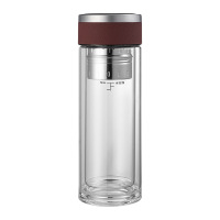 卫未来 双层玻璃杯茶水分离泡茶杯 360ml 个