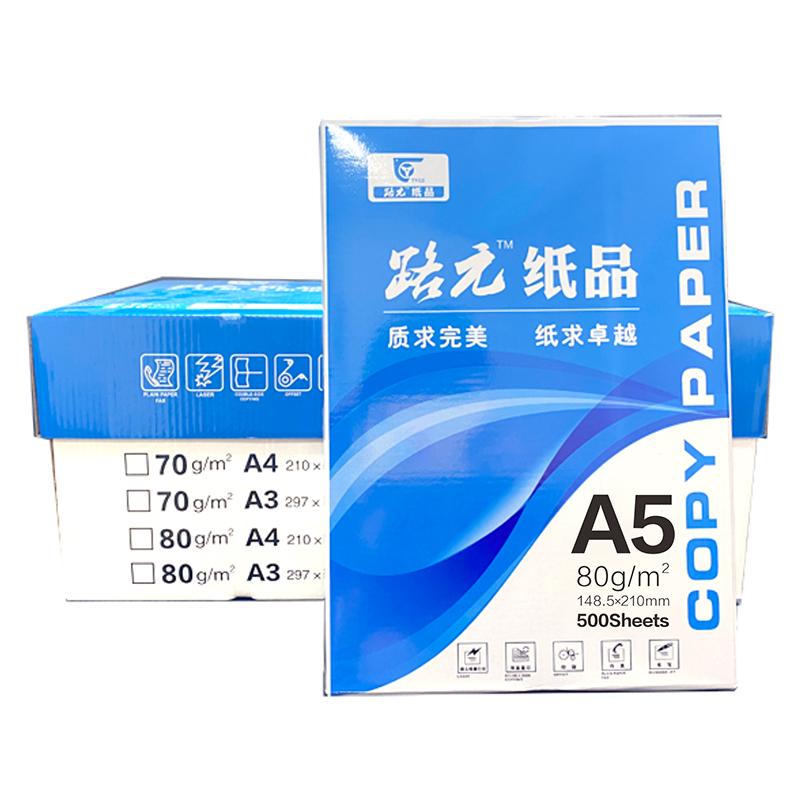 路元 A5复印纸 定量80g/㎡ 宽140.5×210mm 8000张/箱