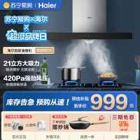 海尔(Haier)抽油烟机21大吸力 420pa大风压 高频自旋洗 挥手控制 欧式吸油烟机E900T11