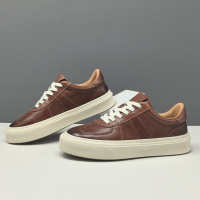 真皮板鞋男款潮流百搭小众欧洲站男鞋男士头层牛皮软底透气休闲鞋