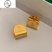 JiMiB家~欧美INS金色字母耳环女小众设计感高级轻奢耳扣个性耳钉耳饰