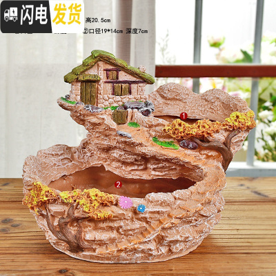 三维工匠微景观多肉植物小花盆多肉花盆树脂盆器创意大号口径拼盘简约个性 T524 中等花盆容器