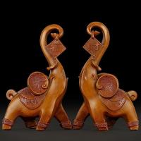 美帮汇大象摆件一对象家居客厅工艺装饰品摆设乔迁新居实用礼品