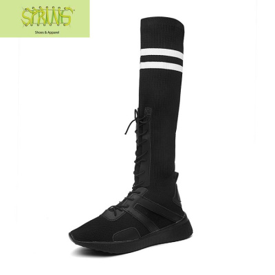 ins超火袜子鞋高帮鞋休闲长筒袜子靴女学院风透气运动鞋平底女鞋语娄靴子