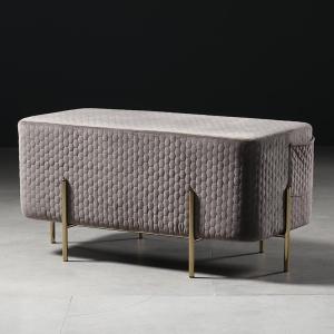 森美人北欧轻奢沙发凳客厅脚踏换鞋凳脚凳单个脚蹬绒布方塌衣帽间矮凳子