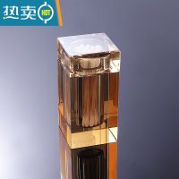 敬平北欧ins创意客厅家用水晶玻璃牙签盒带盖轻奢简约棉签盒棉签筒 棉签筒丨金色[长5*宽5*高10]