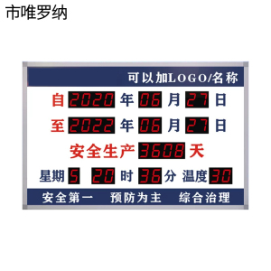 市唯罗纳安全天数看牌550*800mm块