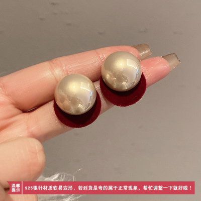 红色丝绒几何珍珠耳环女2024新款高级感新年喜庆耳钉银针耳饰送女朋友老婆情人节七夕生日礼物