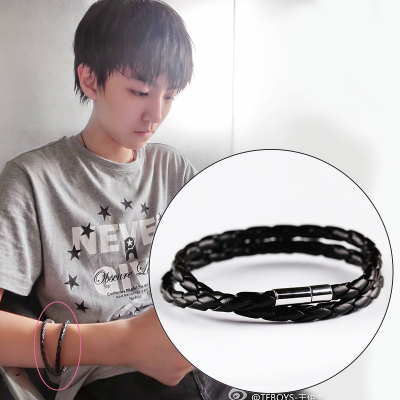 王俊凯同款手链女韩版简约编织皮手绳潮男学生手环情侣学生手镯