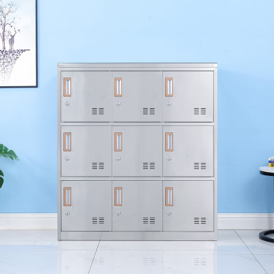 域赢201不锈钢铁皮柜员工柜鞋柜存包柜碗柜办公柜9门