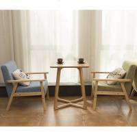 休闲桌椅三件套北欧现代简约卧室阳台迷你小茶几组合客厅实木椅子