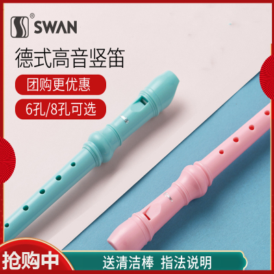 天鹅(TianE)竖笛8孔6孔儿童学生成人初学者练习初学高音八孔六孔笛子乐器8孔竖笛棕色