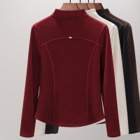 桑蚕丝羊毛半高领打底衫女新款秋冬内搭德绒中领保暖上衣冬季