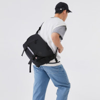 Dickies轻便斜跨多隔层腰胸包2024新款男女学生通勤骑行爬山旅行 黑