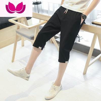 七斓短裤子男夏季薄款男士休闲运动五分裤外穿宽松七分中裤沙滩裤马裤