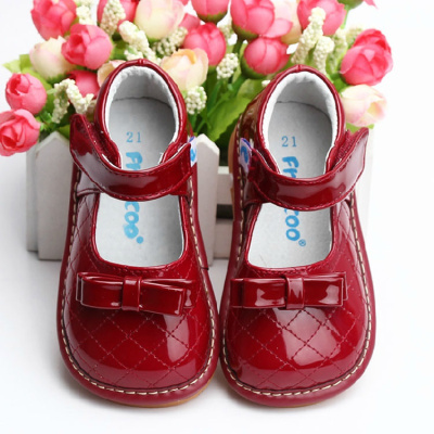 春秋季女童皮鞋1-6岁宝宝小皮鞋公主鞋 红黑色儿童表演单鞋