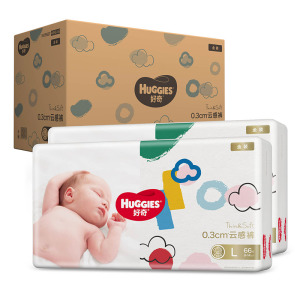 好奇(Huggies) 金装纸尿裤L132片婴儿尿不湿尿裤大码[9-14kg]