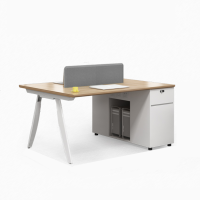 易企采 双人位120*120CM办公桌组合财务电脑桌钢架办公室卡座简约现代职员工位桌