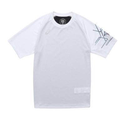 Asics/亚瑟士男士排汗速干运动 volley 排球短袖上衣白色运动T恤