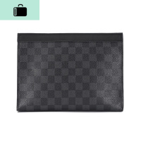 新款手拿包欧美潮个性撞色手包百搭韩版潮流简约男女公文包文件袋NEW LAKE 黑色男士手拿包