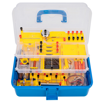 得力(deli)初中物理电磁学实验盒初中备考同步教材电学实验器材科学电路仪器物理实验箱（含86件）33304