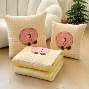 新款lucky baby系列毛巾绣抱枕被两用二合一靠垫被