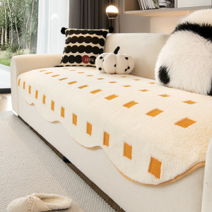 不规则异形沙发垫高级感秋冬2024新款直排毛绒坐垫防滑套罩盖布巾