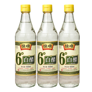 镇江特产恒顺6度白醋500ml*3瓶炒菜烹调 凉拌 蘸料醋腌制泡菜清洁