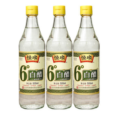 镇江特产恒顺6度白醋500ml*3瓶炒菜烹调 凉拌 蘸料醋腌制泡菜清洁