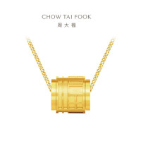 周大福传福系列福牌福字足金黄金项链女小版R35255送女友礼物