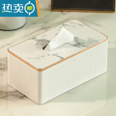 敬平纸巾盒客厅轻奢简约现代创意家用桌面ins网红餐厅餐巾抽纸盒 白色罗马柱纸巾盒 大号