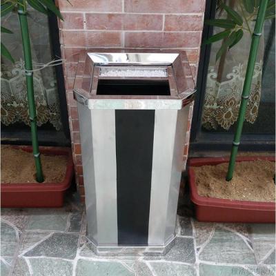 银行酒店大堂电梯口物业小区办公楼过道金铂喜不锈钢带烟灰缸垃圾桶筒不锈钢黑条纹上开口