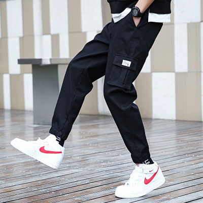 富贵鸟（FUGUINIAO）男士工装裤学生宽松束脚休闲裤潮牌青少年九分裤子男潮
