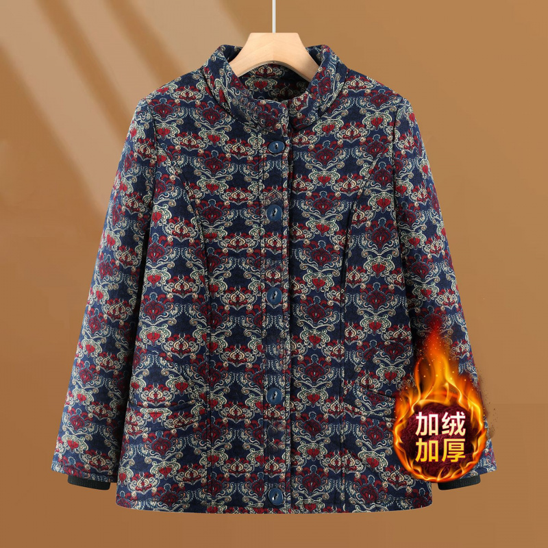 老年妈妈装大码宽松奶奶装棉衣冬装加绒保暖冬季衣服60岁宽松