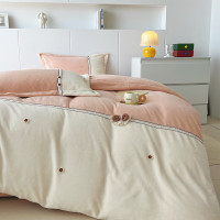 悠梦嘉居 豆蔻年华水晶绒四件套 超厚加绒冬日必备 被套+床单+枕套*2 豆蔻年华粉 YJ-15561