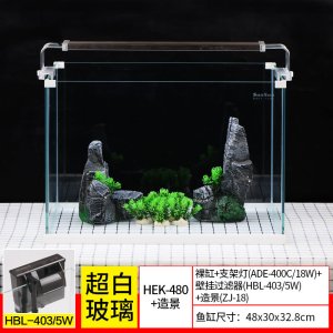 加宽超白玻璃鱼缸客厅小型生态水族箱水缸中型桌面金鱼缸