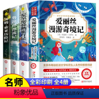 [全4册]六年级下必读快乐读书吧 [正版]全套4册 六年级下册必读的课外书快乐读书吧 鲁滨逊漂流记爱丽丝漫游奇境记尼尔斯