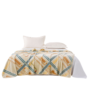 若叶之季 LT-MT01 180*200cm 云锦绒毯 (计价单位:条)蓝橙色系