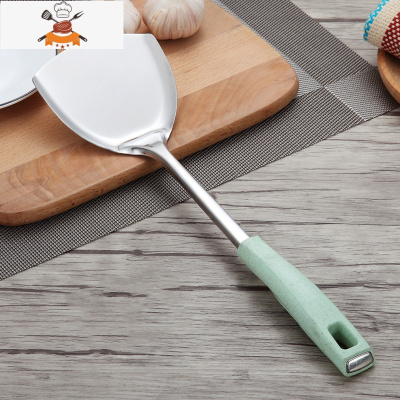 敬平小麦手柄防滑不锈钢锅铲炒菜铲子防烫铁菜铲长柄炒勺鱼铲平铲厨具