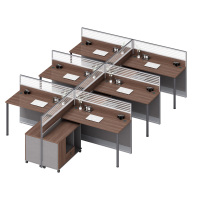 科朔 办公桌职员桌 员工桌 板式屏风班台桌 六人位 KS-06L3018