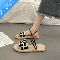 SUNTEK法式仙女风平底凉鞋女夏季2023新款高级感配裙子罗马软底凉拖外穿