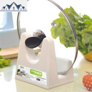 带接水盘锅盖架厨房小件塑料置锅架 厨房用品锅盖架 三维工匠收纳层架 白色