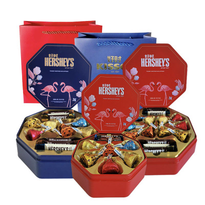 好时之吻巧克力6粒-16粒火烈鸟铁盒礼盒装满月成品结婚喜糖